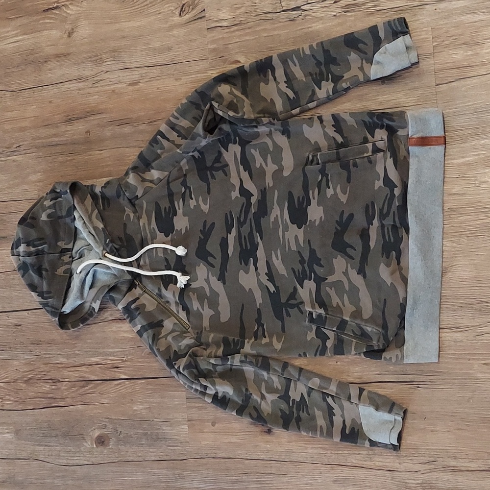 Ampersand Avenue Camo Double Hooded Sweatshirt